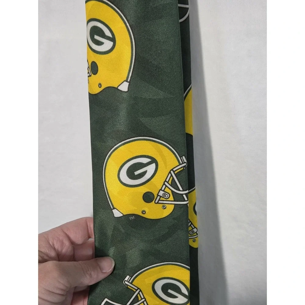 Vintage Ralph‎ Marlin Green Bay Packers Tie 1993 Polyester Made in the USA 3.75